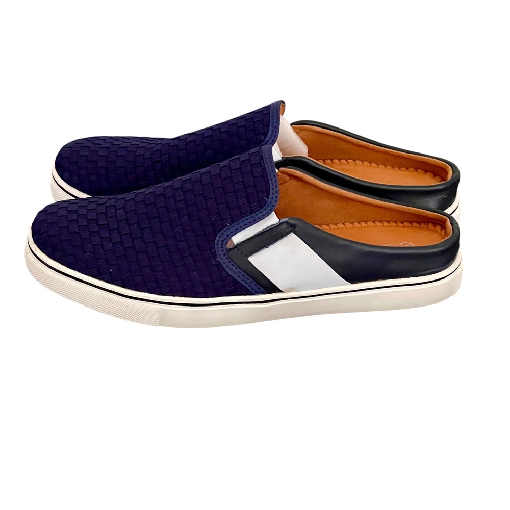 Bernie Mev Slip On Mules Sz EU 41 Woven Elastic Memory Foam Artemis Walking Navy - Picture 4 of 14